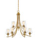 Octave 9 Light 30 inch Warm Brass Chandelier Ceiling Light, Essentials