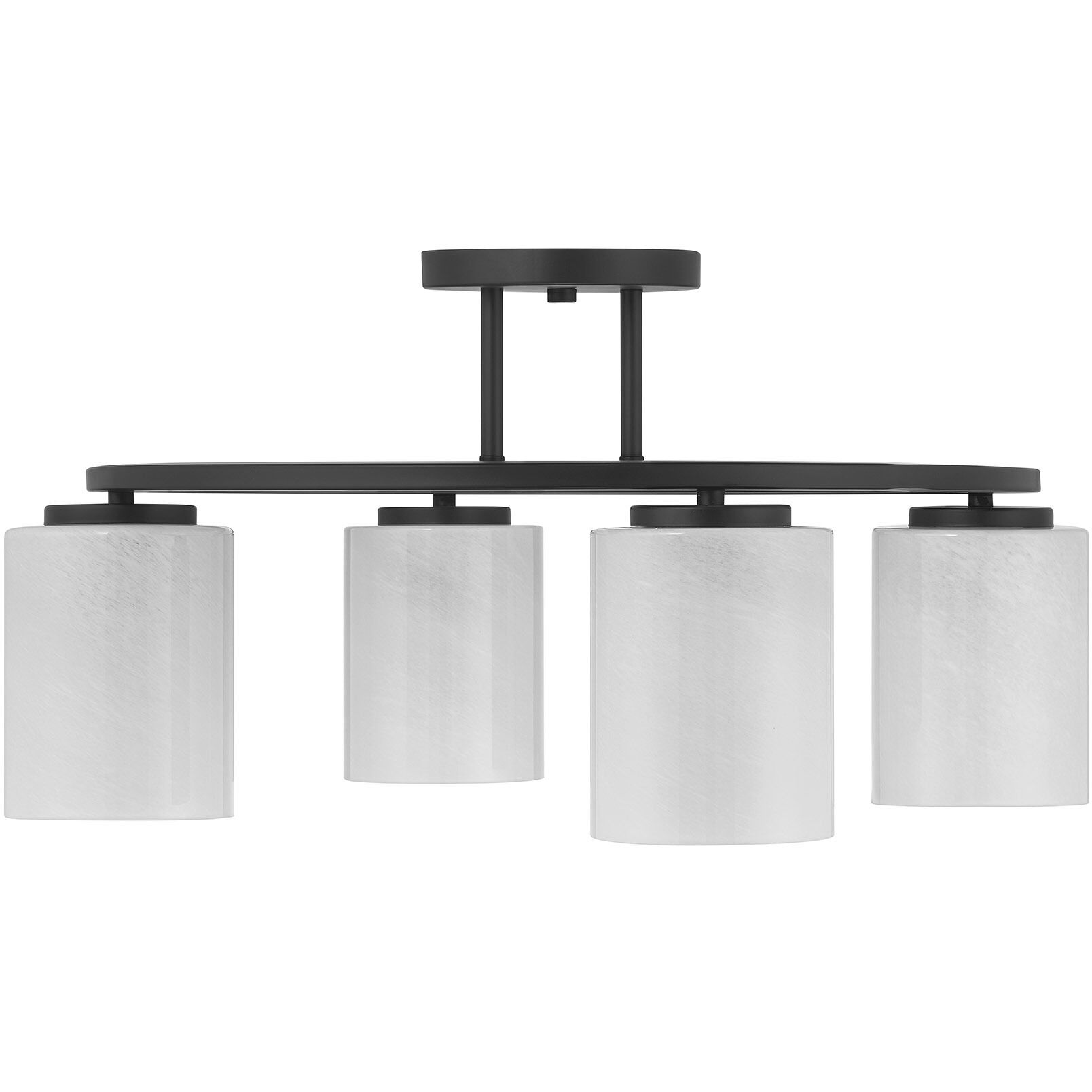 Herron 4 Light 24 inch Matte Black Semi-Flush Ceiling Light