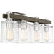 Halifax 4 Light 36 inch Satin Nickel with Gray Wood Bathroom Vanity Light Wall Light in Satin Nickel/Gray Wood
