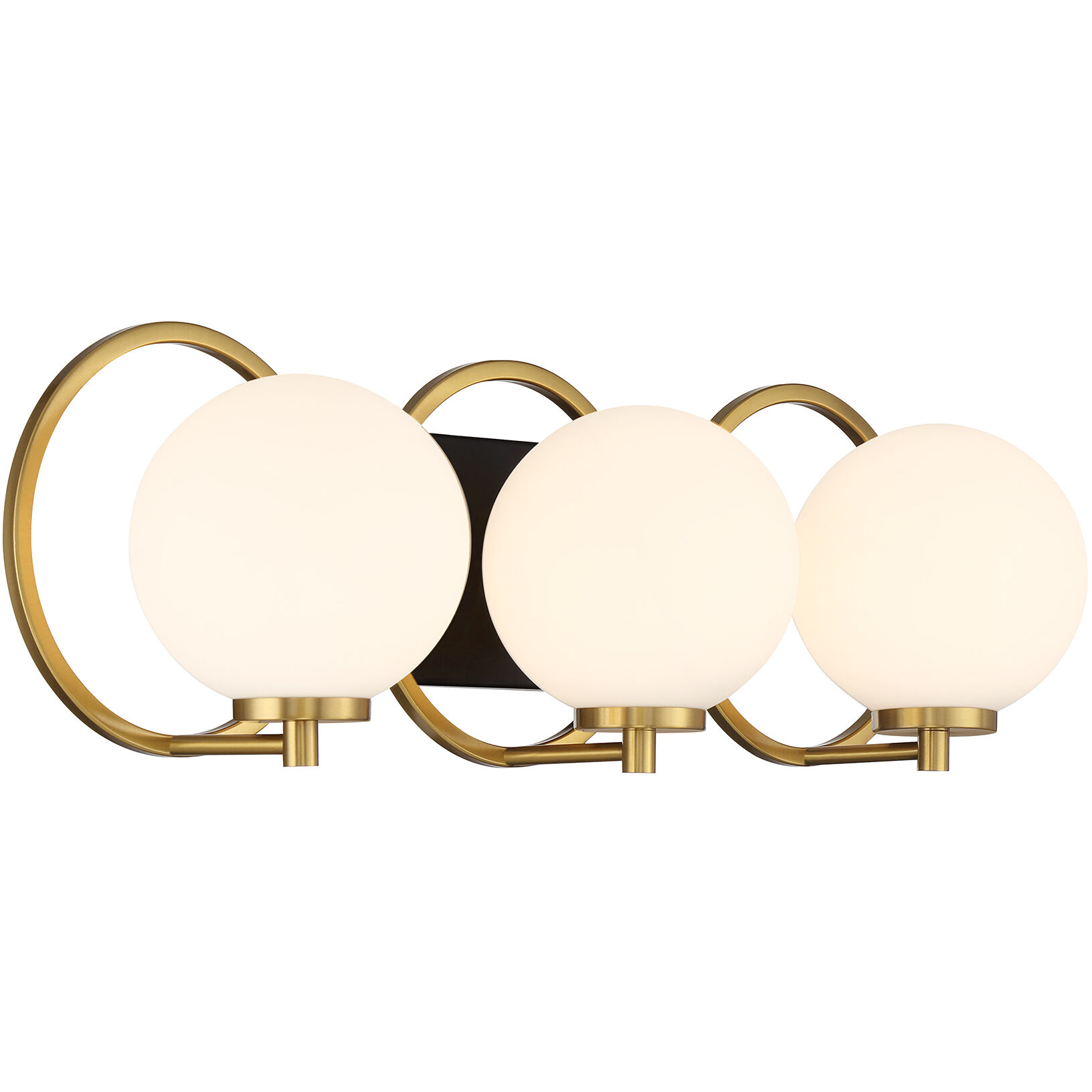 Alhambra 3 Light 24.5 inch Black with Warm Brass Accents Bathroom Vanity Light Wall Light