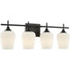 Octave 4 Light 28.75 inch Matte Black Bathroom Vanity Light Wall Light, Essentials
