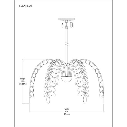 Grecian 6 Light 30 inch Champagne Mist with Coconut Shell Chandelier Ceiling Light