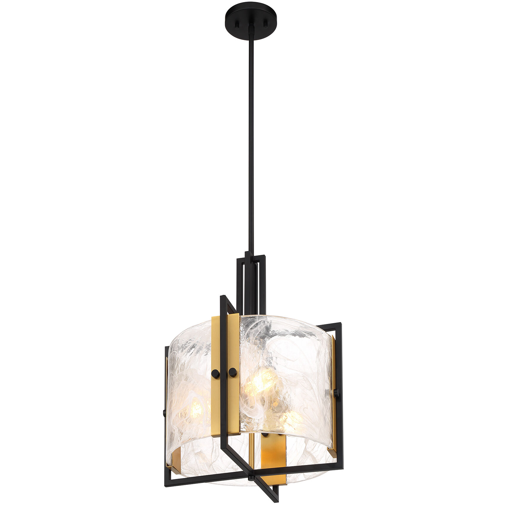 Hayward 3 Light 16 inch Black with Warm Brass Accents Pendant Ceiling Light