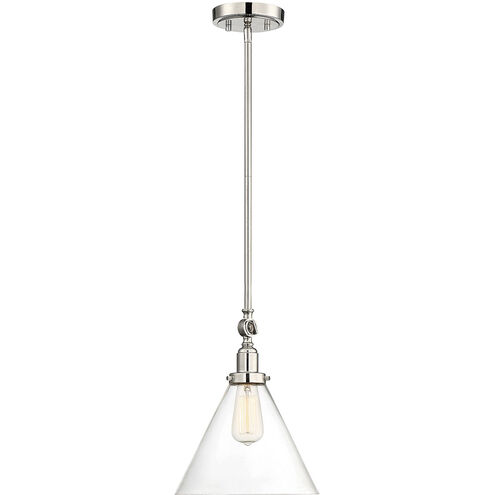 Drake 1 Light 10 inch Polished Nickel Pendant Ceiling Light, Essentials