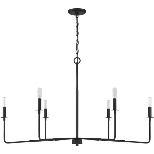 Salerno 6 Light 42 inch Matte Black Chandelier Ceiling Light, Essentials
