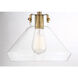 Walpole 1 Light 11 inch Warm Brass Semi-Flush Ceiling Light, Essentials
