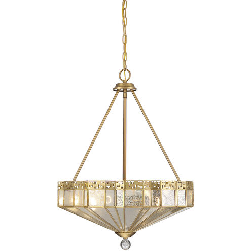 Baguette 4 Light 20 inch Warm Brass Pendant Ceiling Light
