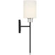 Alvara 1 Light 5.5 inch Matte Black with Polished Nickel Accents Wall Sconce Wall Light, Essentials