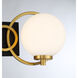 Alhambra 3 Light 24.5 inch Black with Warm Brass Bathroom Vanity Light Wall Light