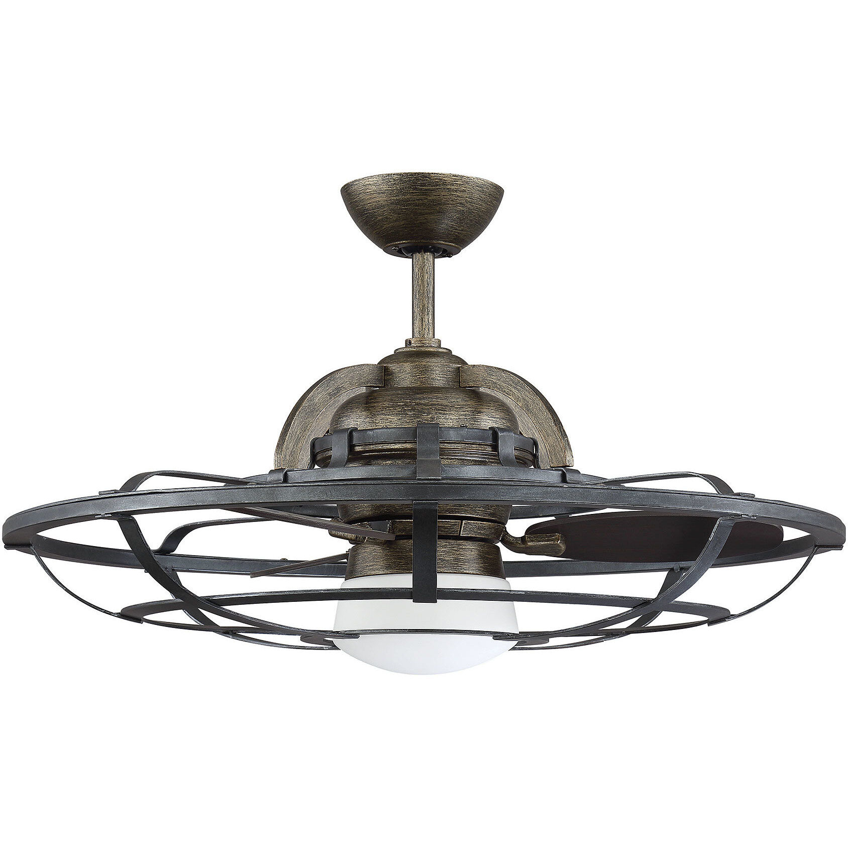 Alsace 26 inch Reclaimed Wood with Chestnut Blades Fan D'Lier