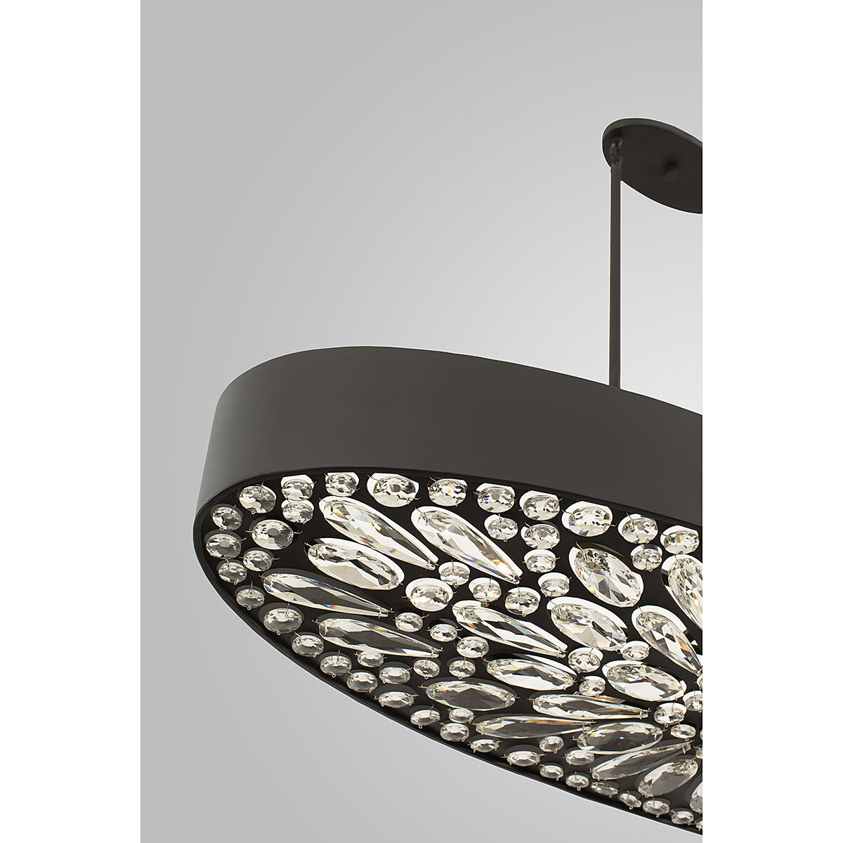 Azores 6 Light 48 inch Black Cashmere Linear Chandelier Ceiling Light