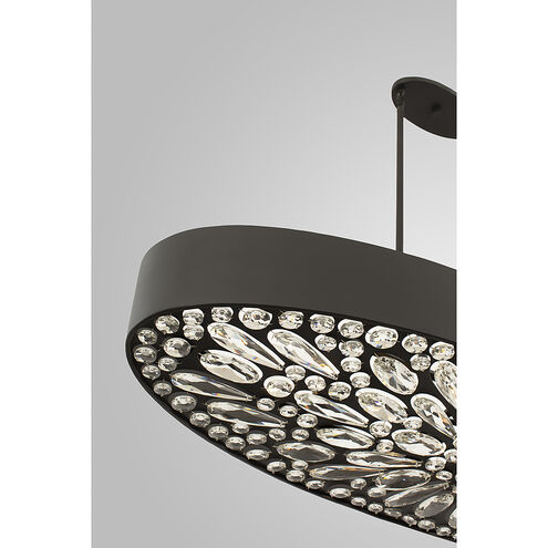 Azores 6 Light 48 inch Black Cashmere Linear Chandelier Ceiling Light