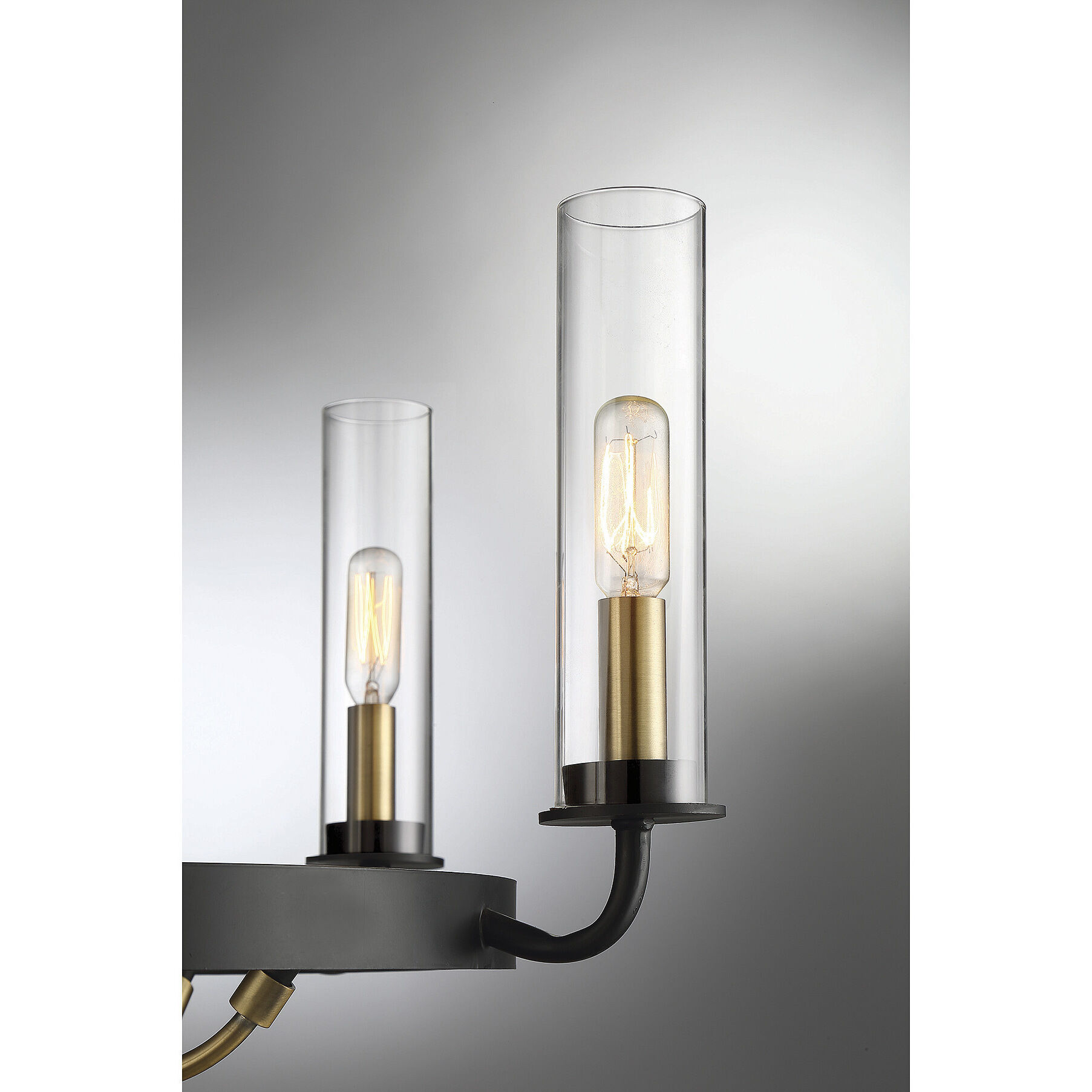 Kearney 8 Light 32 inch Vintage Black with Warm Brass Chandelier Ceiling Light