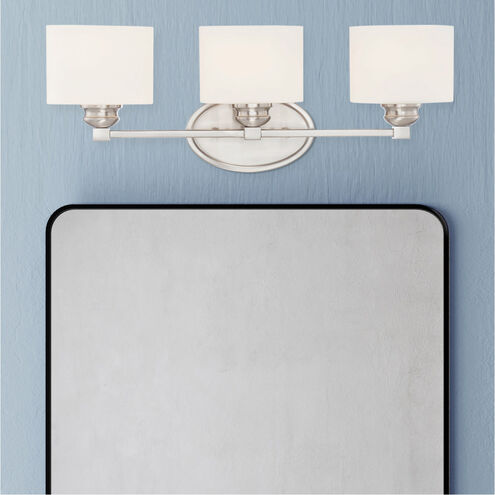 Kane 3 Light 24 inch Satin Nickel Bathroom Vanity Light Wall Light, Essentials