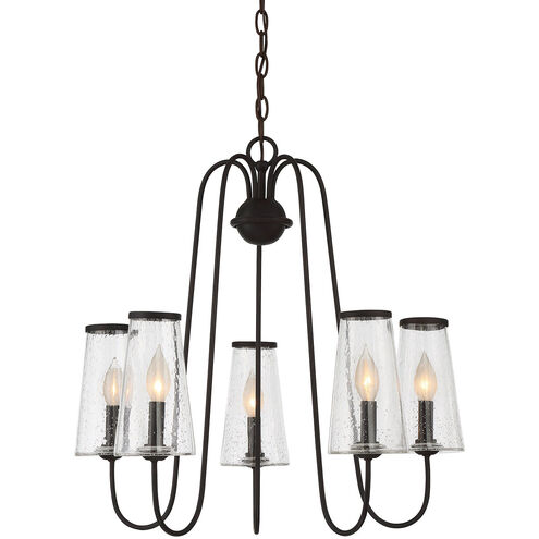 Oleander 5 Light 25 inch English Bronze Garden Chandelier