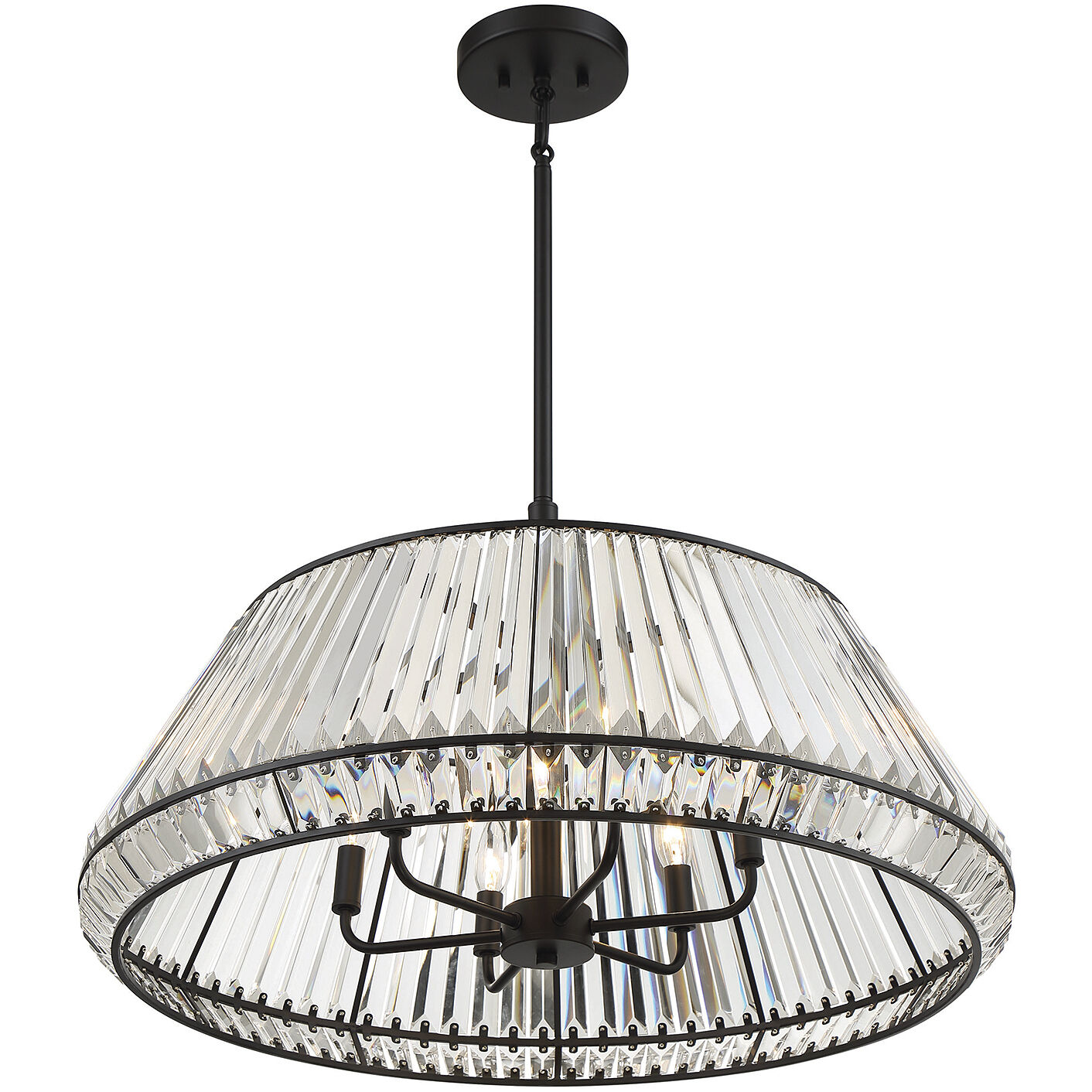 Pyramid 6 Light 29 inch Matte Black Pendant Ceiling Light