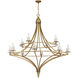 Director 12 Light 50 inch Warm Brass Chandelier Ceiling Light