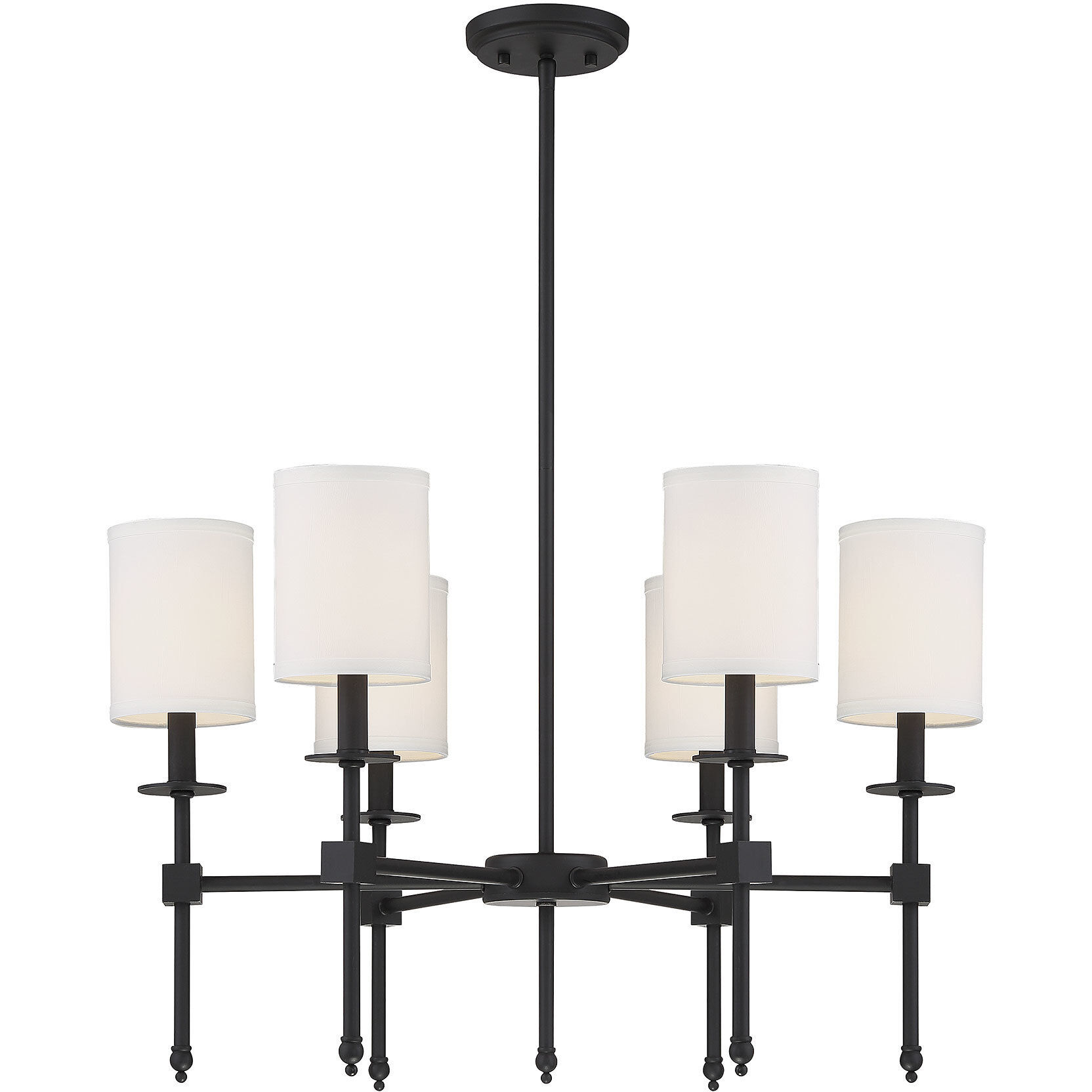Chatham 6 Light 28 inch Matte Black Chandelier Ceiling Light, Essentials