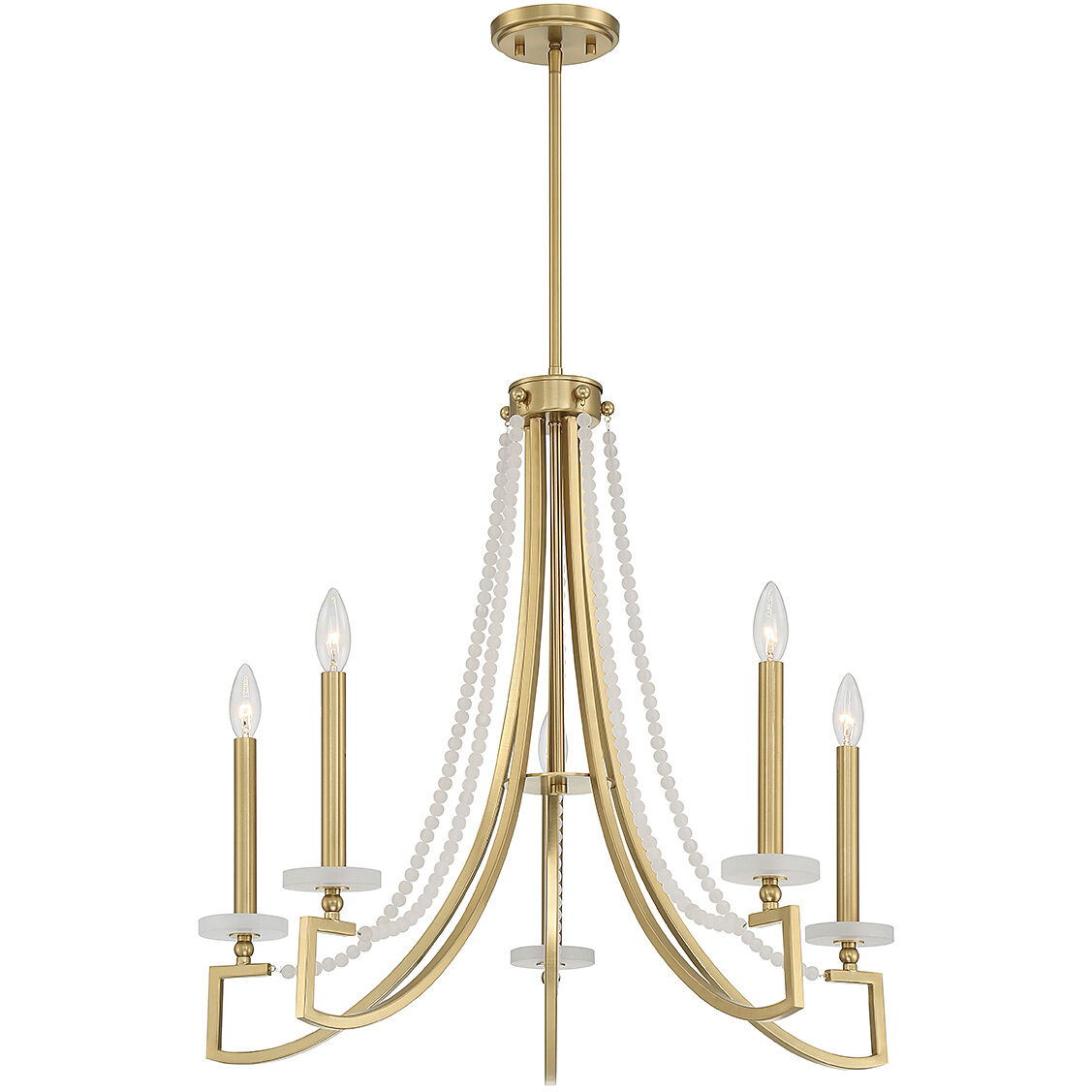 Helen 5 Light 27 inch Warm Brass Chandelier Ceiling Light