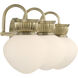Melbourne 3 Light 25.5 inch Noble Brass Bathroom Vanity Light Wall Light