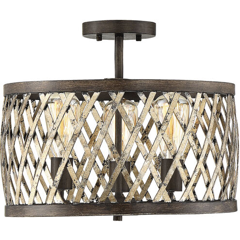 Sandoval 3 Light 16 inch Fiesta Bronze Convertible SemiFlush/Pendant Ceiling Light, Convertible