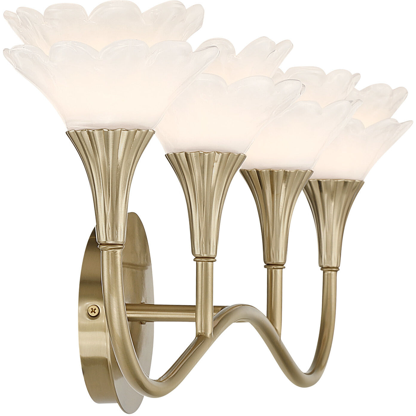 Florena 4 Light 30.5 inch Noble Brass Bathroom Vanity Light Wall Light