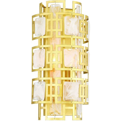 Portia 2 Light 8 inch Matte Black with True Gold Wall Sconce Wall Light