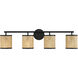 Jaylar 4 Light 34 inch Matte Black Vanity Light Wall Light