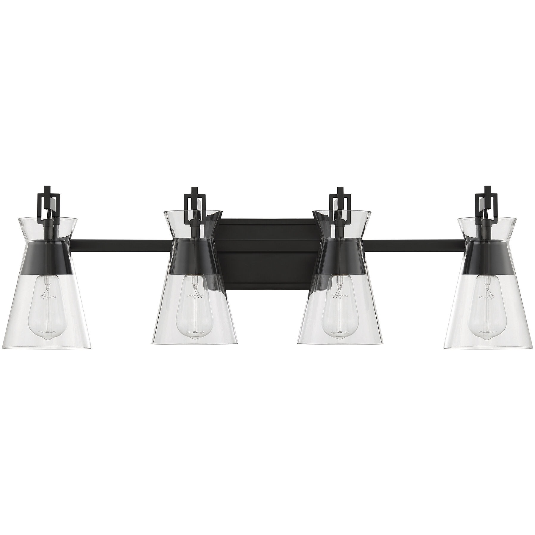 Lakewood 4 Light 32 inch Black Bathroom Vanity Light Wall Light, Essentials