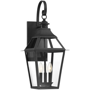 Jackson 3 Light 26 inch Black with Gold Highlights Outdoor Wall Lantern