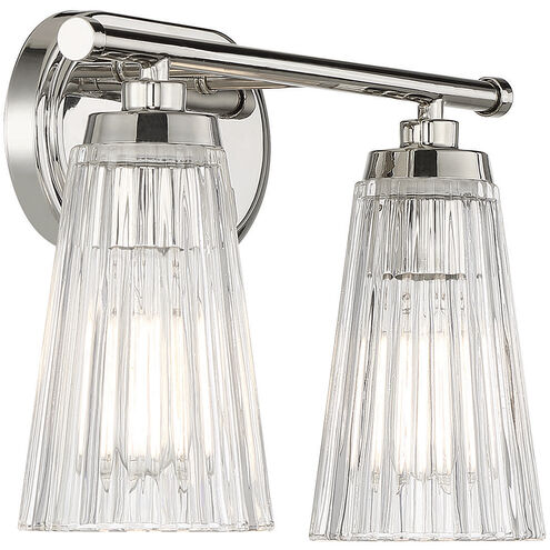 Chantilly 2 Light 14 inch Polished Nickel Bathroom Vanity Light Wall Light, Essentials