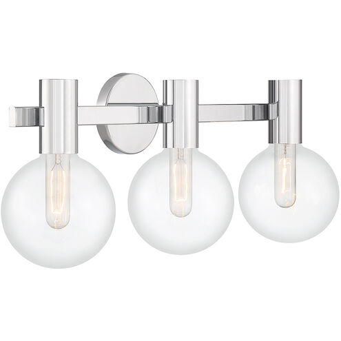 Wright 3 Light 25 inch Polished Chrome Bathroom Vanity Light Wall Light
