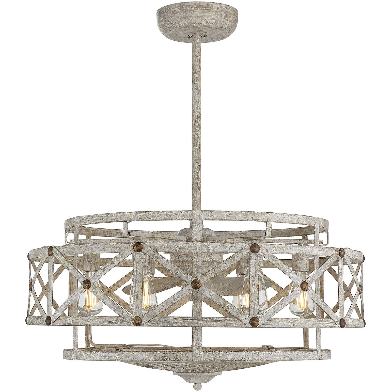 Colonade 14 inch Provence with Gold Accents Fan D'Lier