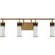 Abel LED 30 inch Matte Black with Warm Brass Accents Vanity Light Wall Light