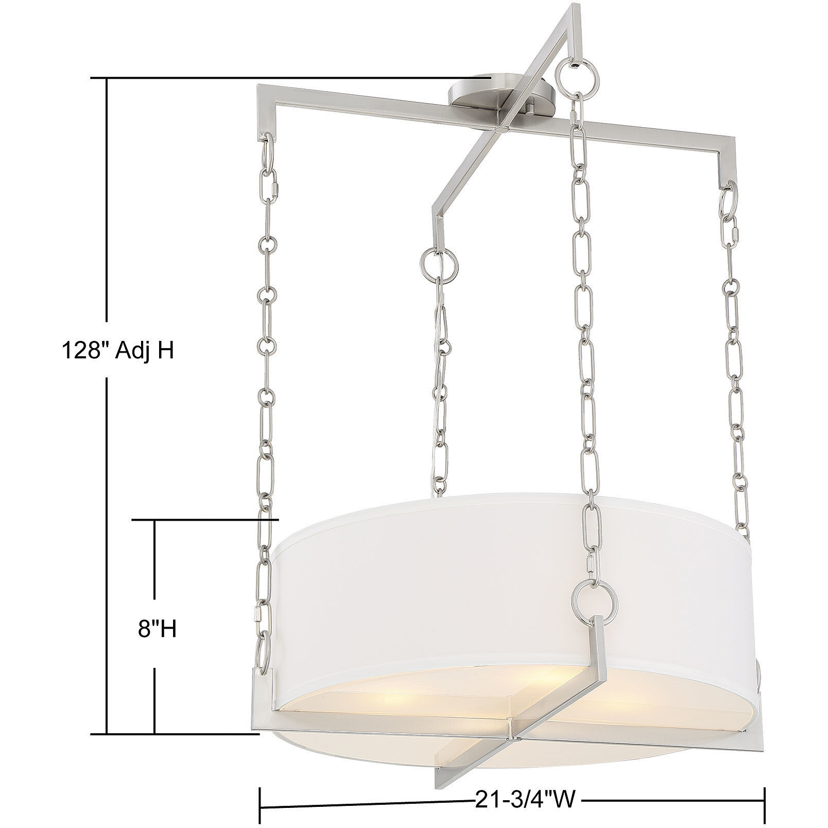 Abbott 4 Light 21.75 inch Satin Nickel Pendant Ceiling Light