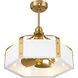 Sheffield 14 inch White with Warm Brass with Gold Blades Fan D'Lier in White/Warm Brass
