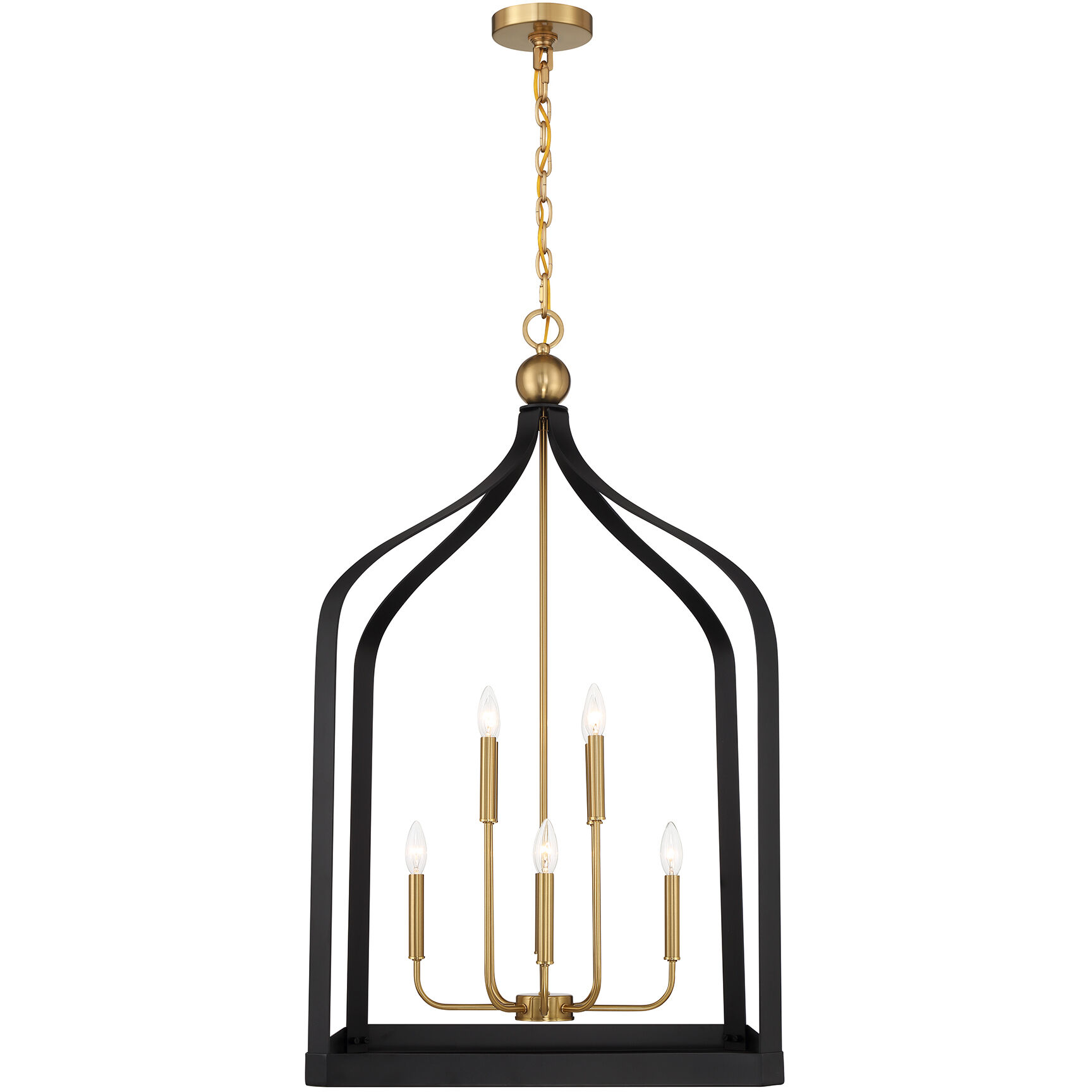 Sheffield 8 Light 23.5 inch Black with Warm Brass Accents Pendant Ceiling Light