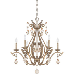 Rothchild 6 Light 28 inch Oxidized Silver Chandelier Ceiling Light
