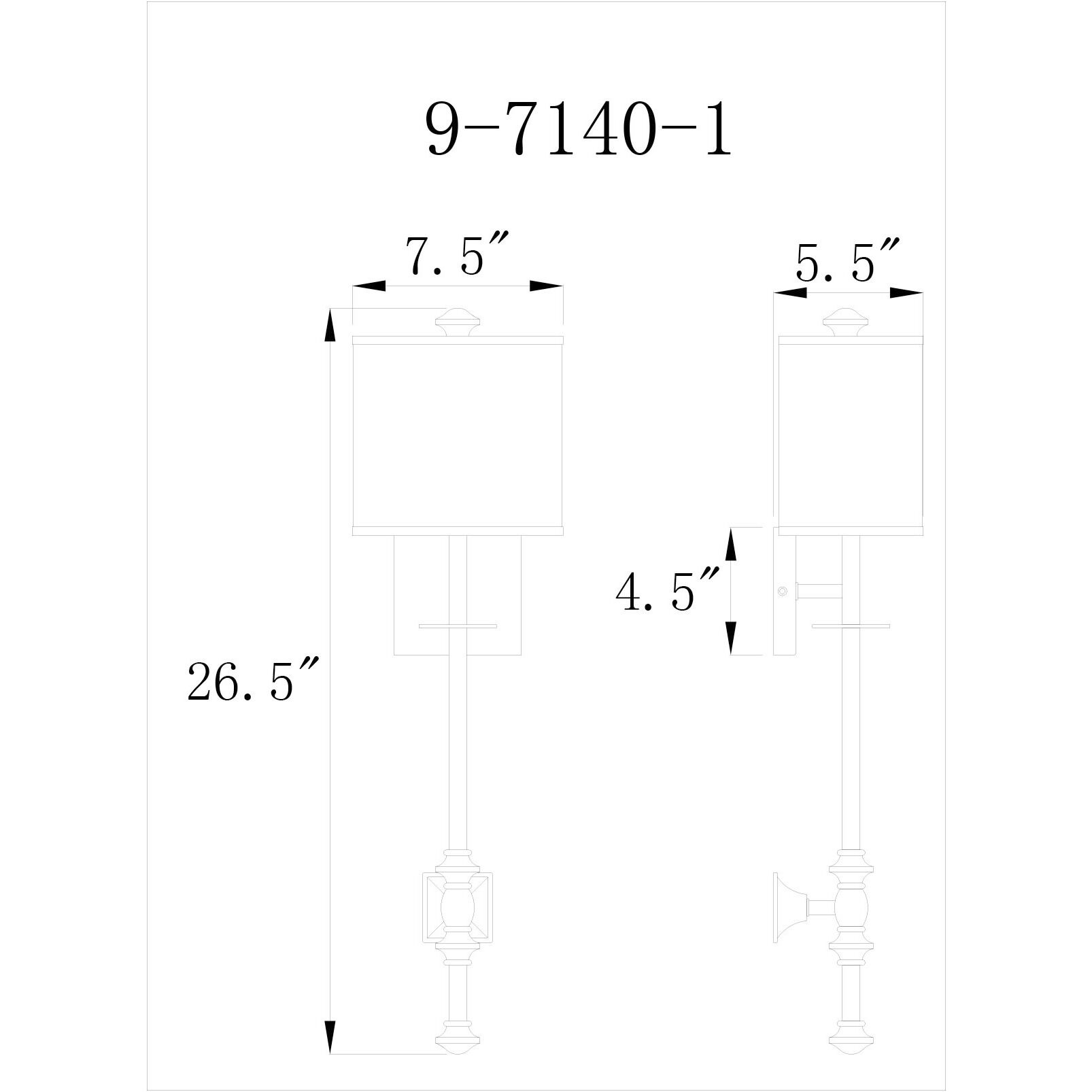 Devon 1 Light 7.5 inch Satin Nickel Wall Sconce Wall Light, Essentials