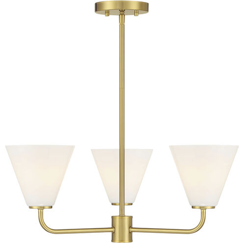 Blair 3 Light 24 inch Warm Brass Chandelier Ceiling Light