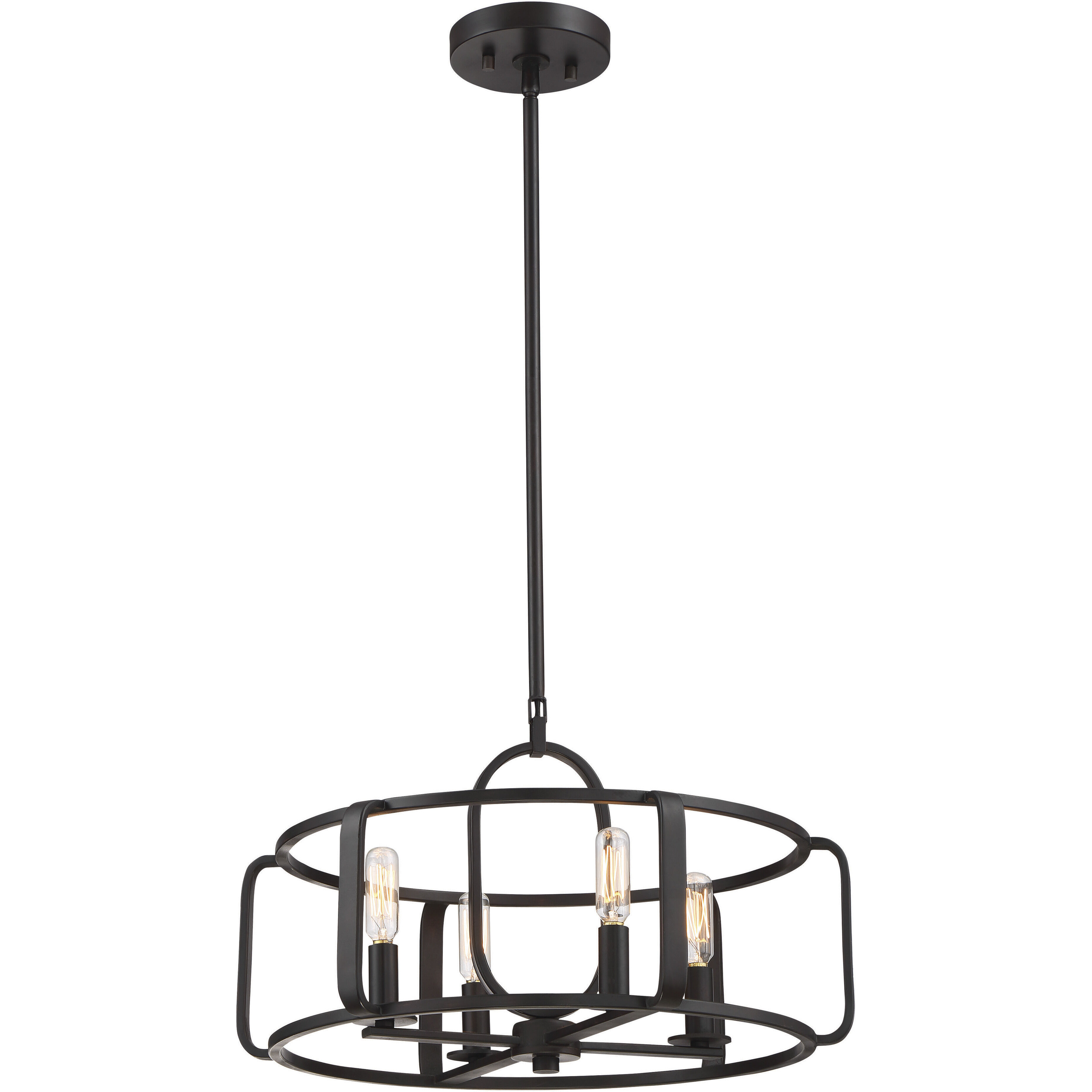 Santina 4 Light 18 inch English Bronze Covertible SemiFlush Ceiling Light, Convertible