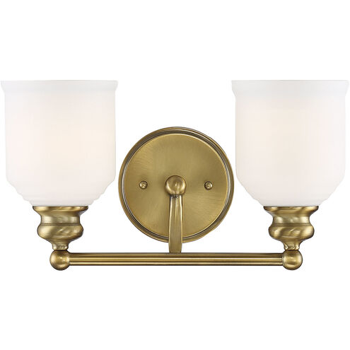 Melrose 2 Light 14.5 inch Warm Brass Bathroom Vanity Light Wall Light, Essentials