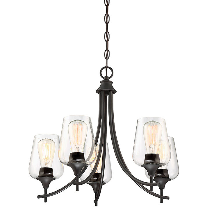 Octave 5 Light 23 inch English Bronze Chandelier Ceiling Light, Essentials