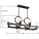 Hartman 6 Light 40 inch Noblewood/Iron Linear Chandelier Ceiling Light