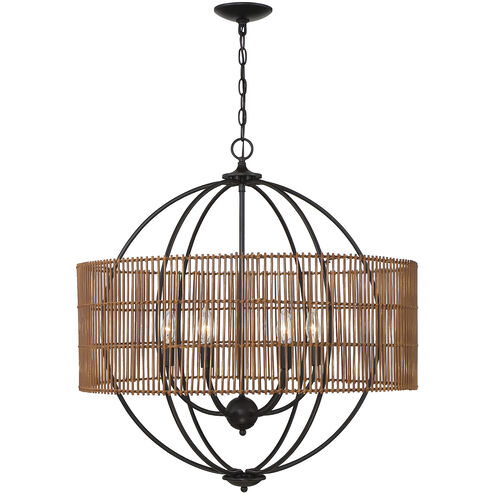 Florasian 6 Light 28 inch English Bronze Pendant Ceiling Light