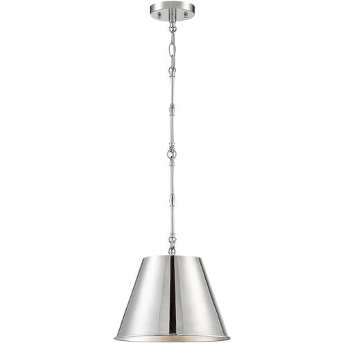 Alden 1 Light 12 inch Polished Nickel Pendant Ceiling Light, Essentials