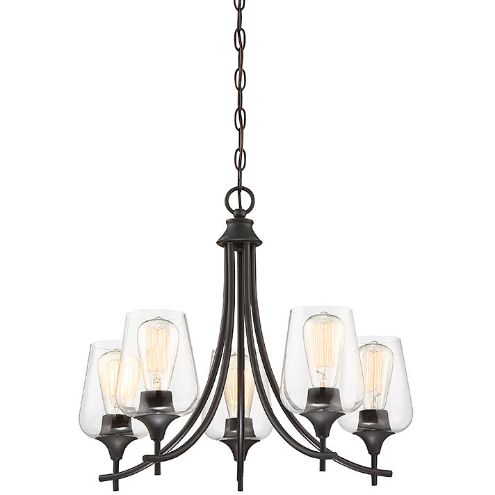 Octave 5 Light 23 inch English Bronze Chandelier Ceiling Light, Essentials