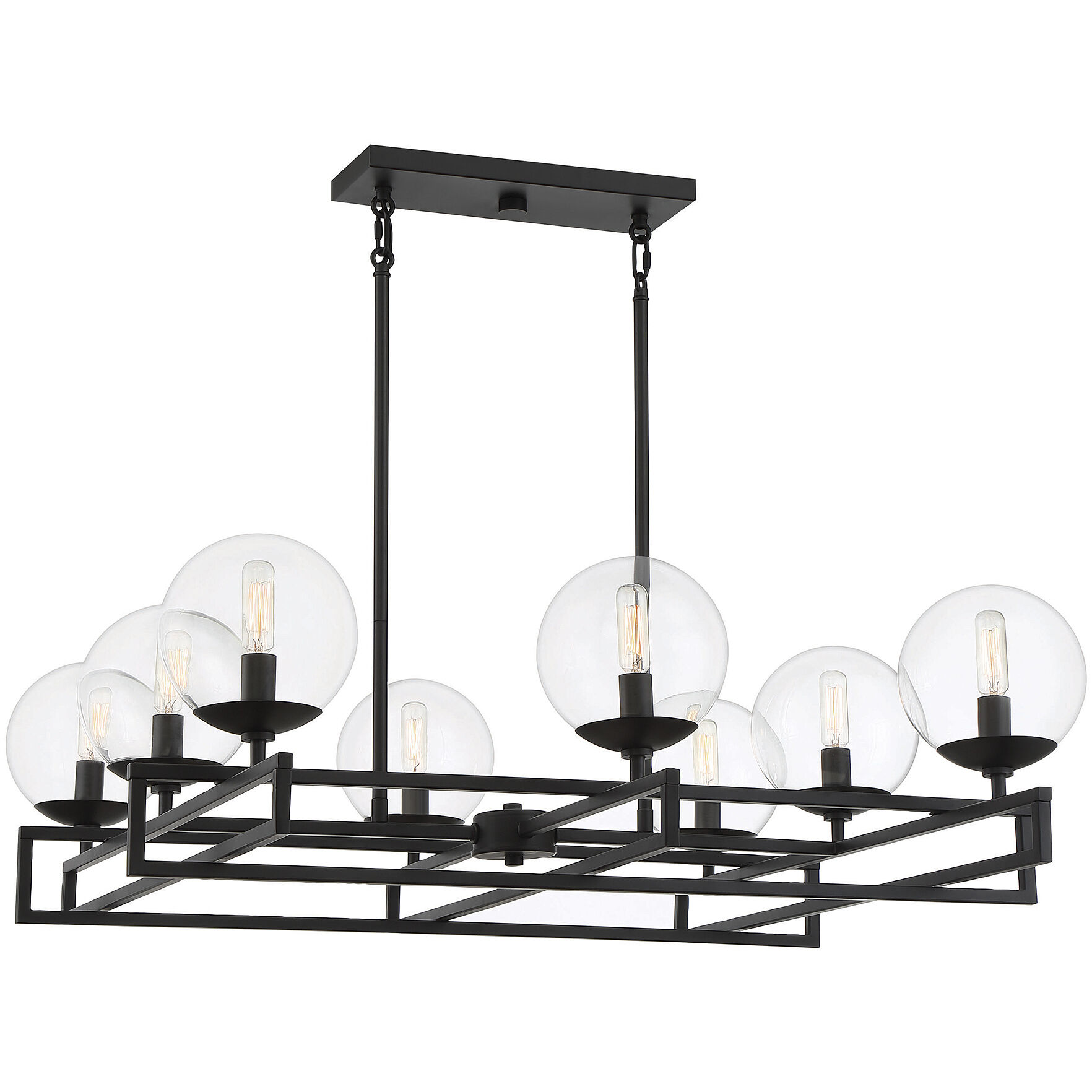 Crosby 8 Light 30 inch Matte Black Chandelier Ceiling Light, Essentials