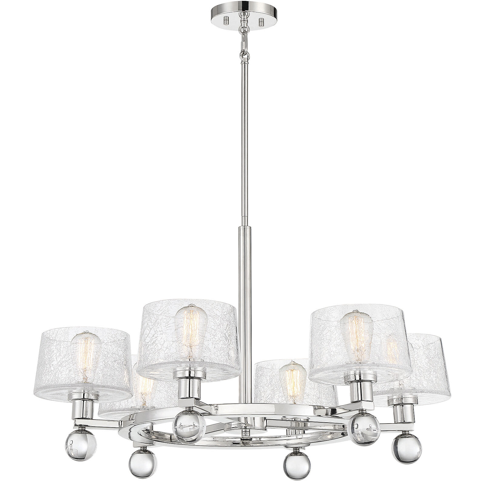 Hanover 6 Light 32 inch Polished Nickel Chandelier Ceiling Light, Essentials