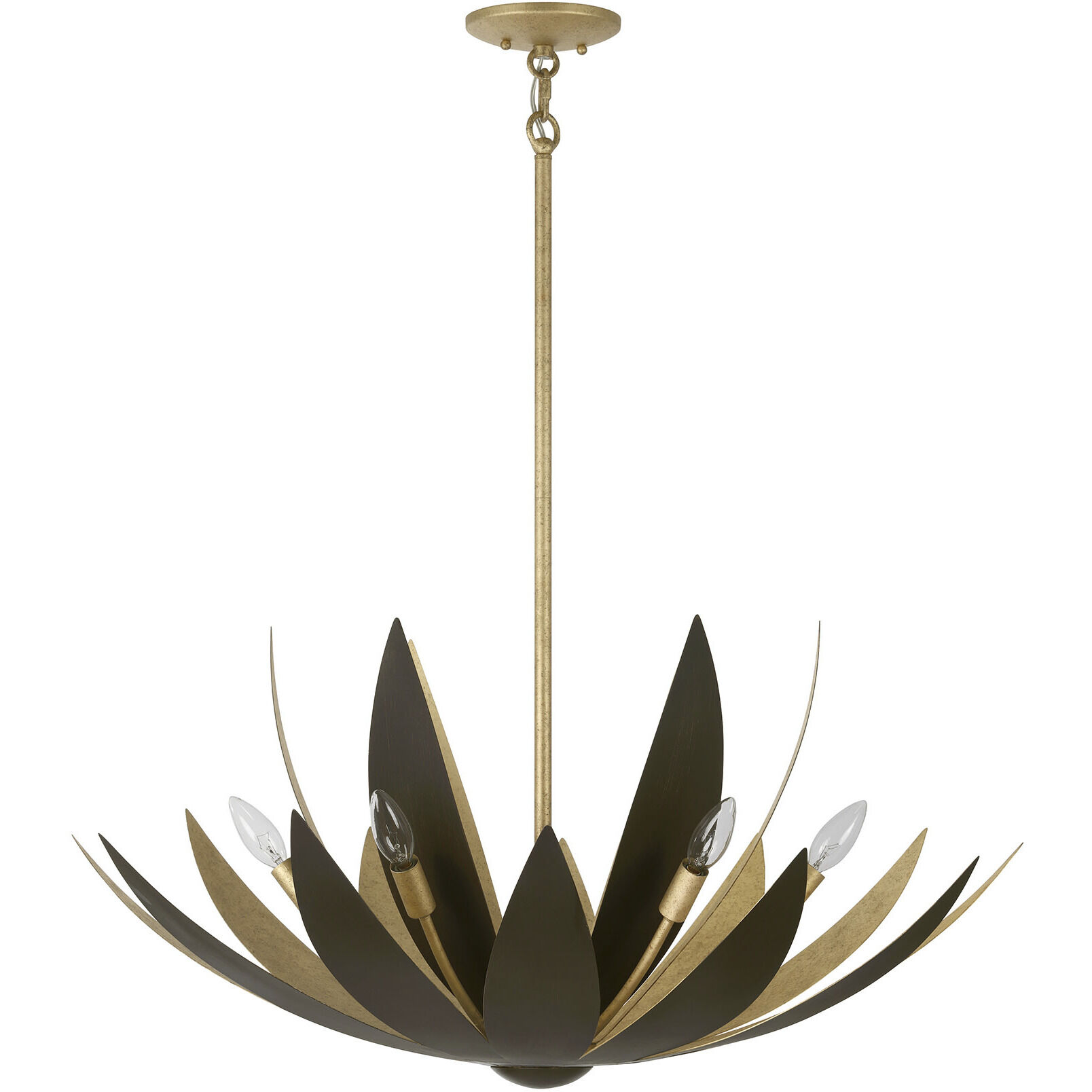 Loto 6 Light 30 inch Centura with Burnished Gold Pendant Ceiling Light